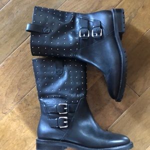 Banana Republic biker black leather boots